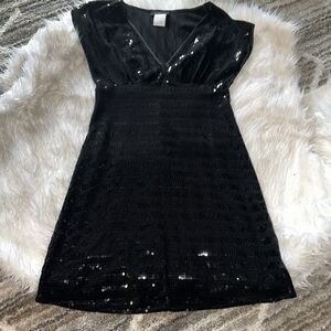 vintage B.Darlin| Black dress Sequin Striped size 11/12